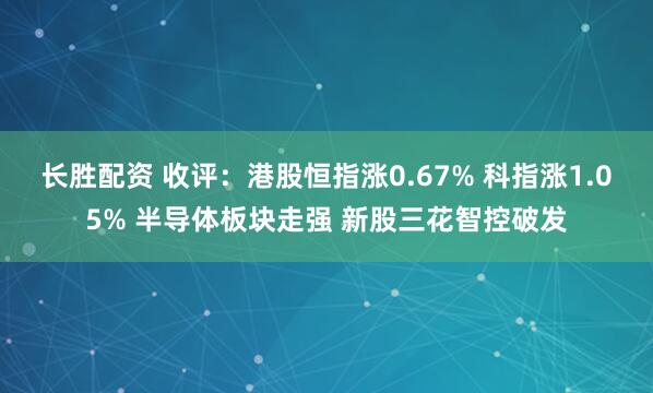 长胜配资 收评：港股恒指涨0.67% 科指涨1.05% 半导体板块走强 新股三花智控破发